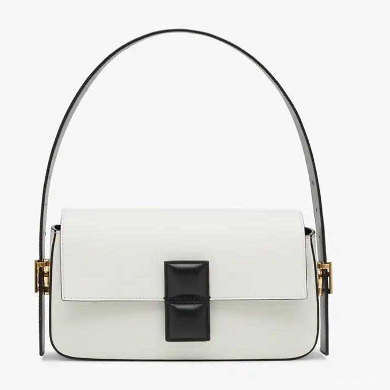 Cheap HOT Medium In Fendi Bag Leather Nappa Twist Baguette White 0614